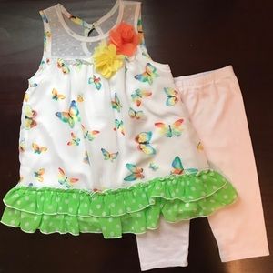 Bonnie Jean Ruffle Butterfly Top & Pant Set